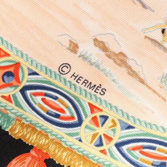 HERMES Black Silk Scarf - Picture 2 of 6